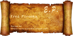 Erni Piroska névjegykártya